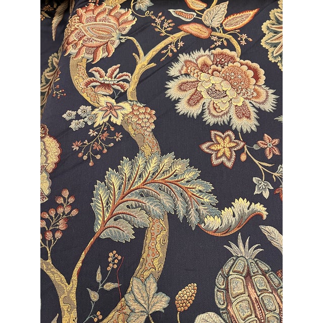 Beacon Hill Lucibello Delft Blue Upholstery Fabric, Italy- Sample For Sale