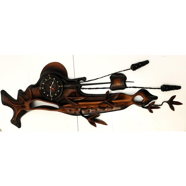 Large Sculptural Wall Clock, 1970s For Sale - Image 3 of 18