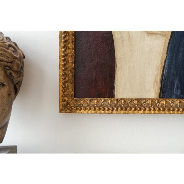 Original Framed Abstract Painting in Antique Gold Frame For Sale - Image 9 of 14