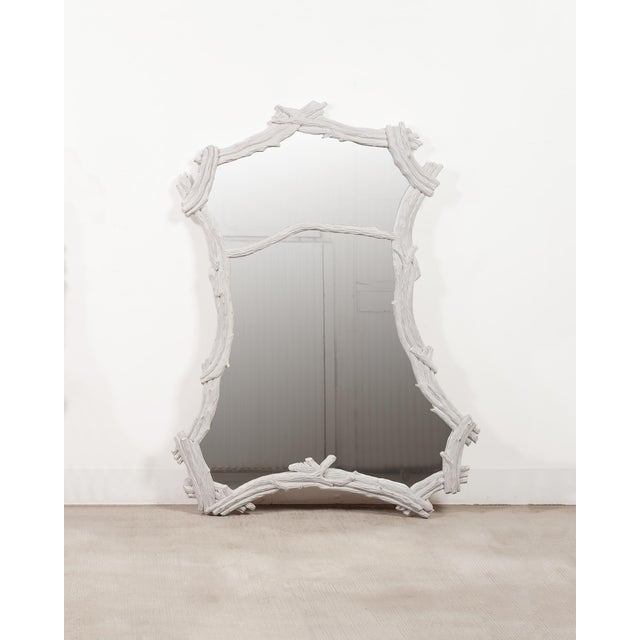 John Dickinson Pair of John Dickinson Style White Lacquered Faux Bois Mirrors For Sale - Image 4 of 18