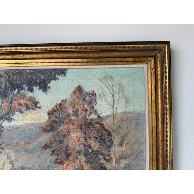 Mauve Maurice Braun (1877–1941) “Autumn Glow” Impressionist Landscape Oil on Canvas Painting For Sale - Image 8 of 12