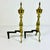 Brass Mid-Century Traditional Federal Arts & Crafts Brass Andirons - A Pair For Sale - Image 8 of 12
