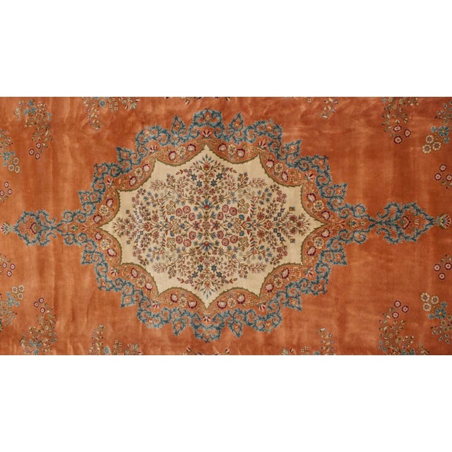 Rococo Vintage Bulgarian Kerman Design Rug - 11'8" X 18'2" For Sale - Image 3 of 8