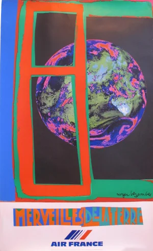 1980 Original Air France Travel Poster - Merveilles De La Terre