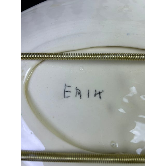 Ceramic Signed Sculptural Ceramic Seafood Wall Platter With Lobster & Crab, 13.5" For Sale - Image 7 of 12