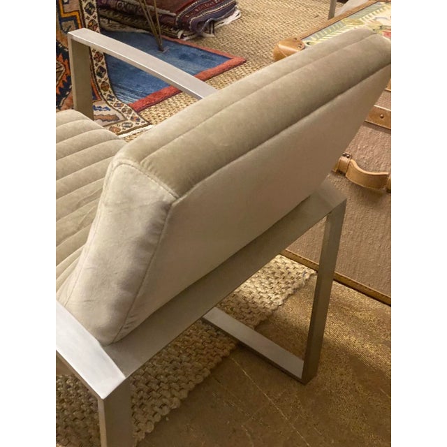 Lounge Chair Velvet Channel Tufting For Sale - Image 4 of 13