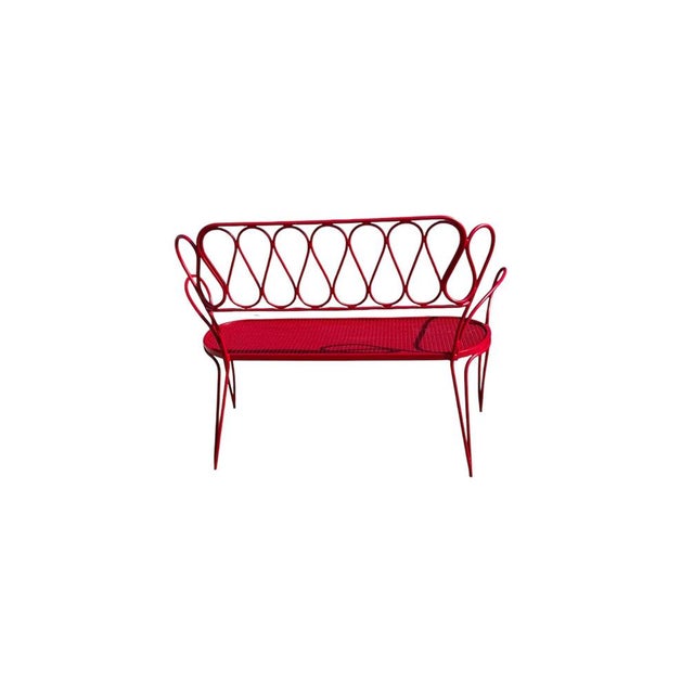 Gio Ponti Red Lacquered Iron Garden Sofa by Gio Ponti for Casa E Giardino, 1950s For Sale - Image 4 of 5