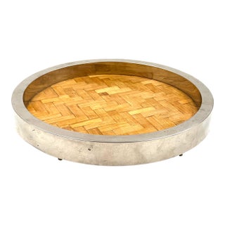 Hollywood Regency Bamboo and Brass Tray, Italy 1970s For Sale