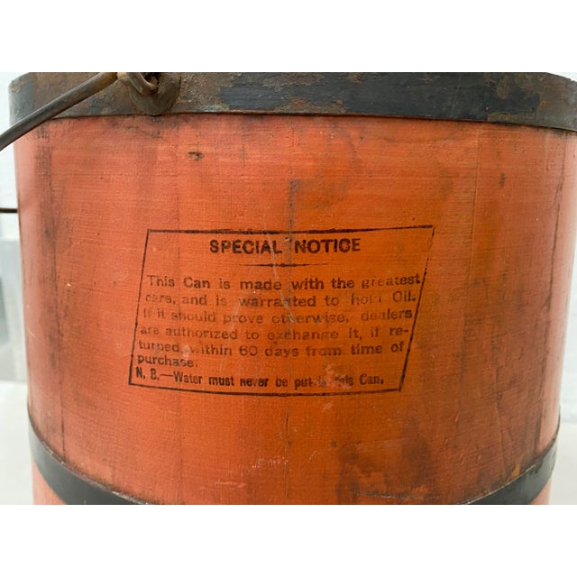 Early 20th Century Early 20th C. Red Stenciled Kerosene Oil Can for Plant Stand or Side Table For Sale - Image 5 of 6