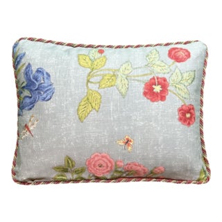 Scalamandre Botanica Reversible Decorative Pillow With Down Feather Insert For Sale