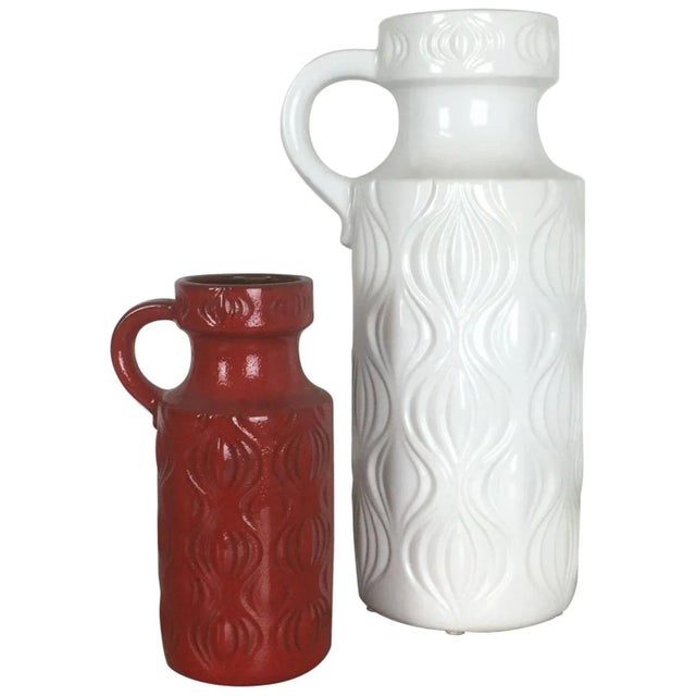Vintage German Fat Lava Onion Vases from Scheurich, Set of 2 For Sale - Image 11 of 11
