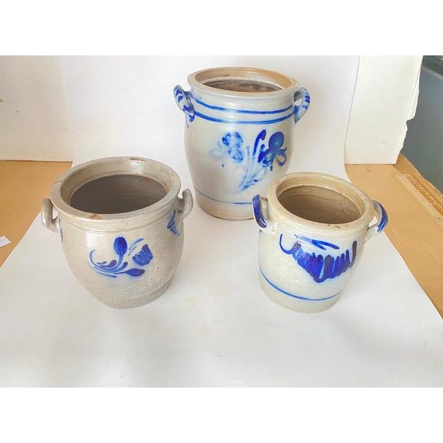 Vintage French Provincial Stoneware Pottery Betschdorf, Set of 3 For Sale - Image 17 of 18