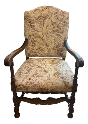 Late 19th Century Palm Tree French Throne Hall Side Chair