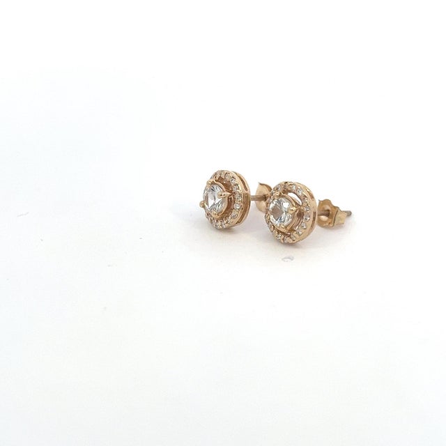 Natural White Sapphire Diamond Stud Earrings 14k Yellow Gold 0.97 TCW Certified $3,075 216092 Nothing says, “I Love you”...