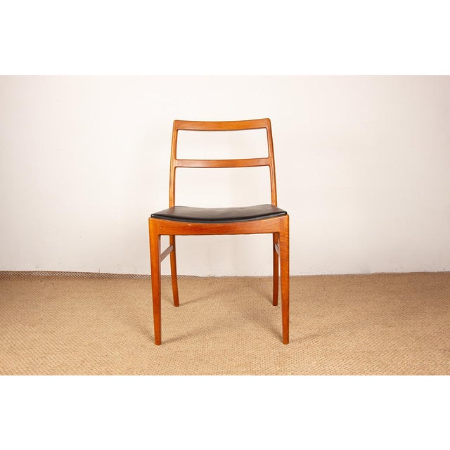1960s Danish Teak and Leather Model 430 Chairs by Arne Vodder for Sibast, 1960s, Set of 4 For Sale - Image 5 of 18