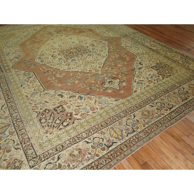 Antique Zabihi Collection Persian Hadji Jali Li Tabriz - 9'5" x 11'10" For Sale - Image 11 of 12