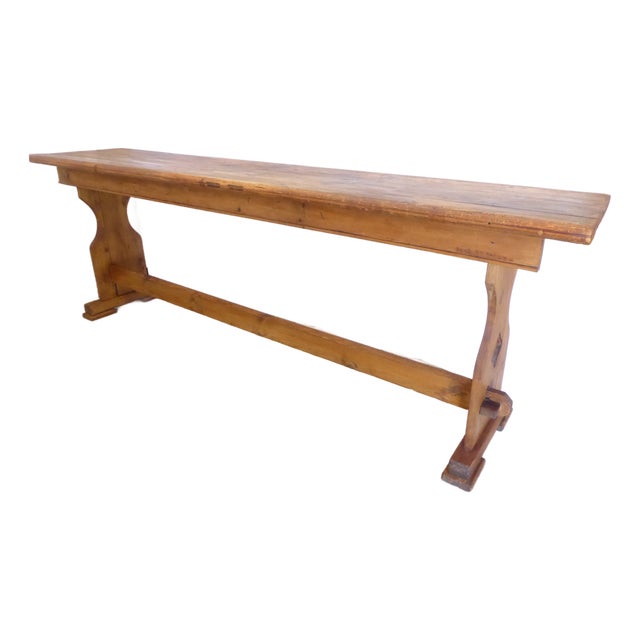 Antique Rustic Pine Console Table For Sale
