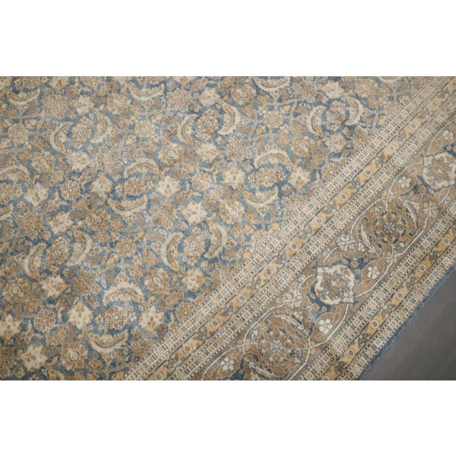 Early 20th Century Zabihi Collection Blue Gold Persian Tabriz Room Size Carpet For Sale In New York - Image 6 of 8
