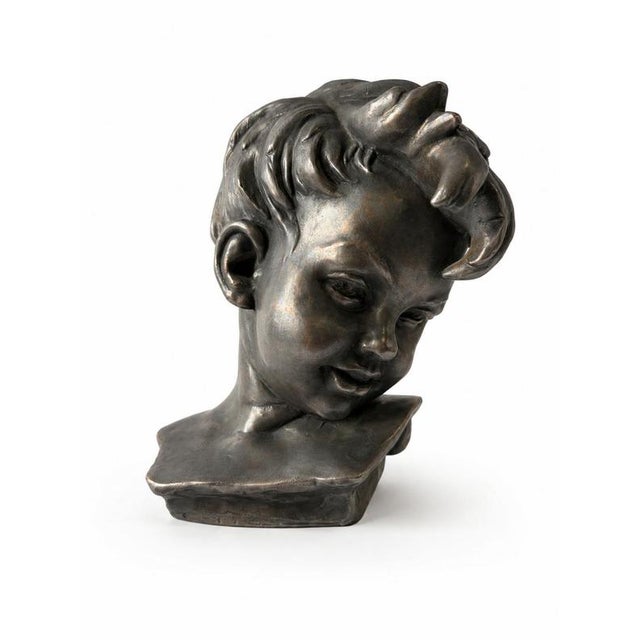 Bust of a Boy Sculpture by Bruno Merli For Sale - Image 6 of 6