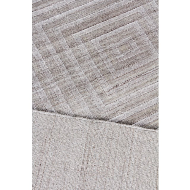 Beige Exquisite Rugs Chesterfield Hand Loom Bamboo Silk Light Beige - 9'x12' For Sale - Image 8 of 9