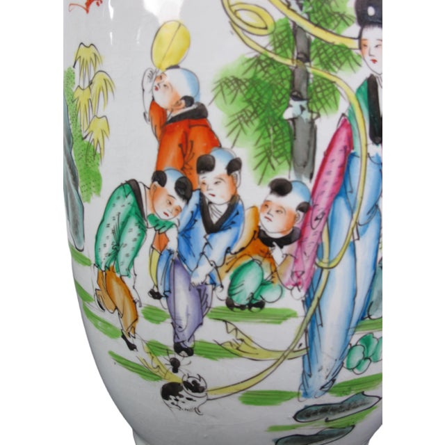 Ceramic Vintage Chinese Famille Rose Porcelain Vase For Sale - Image 7 of 13
