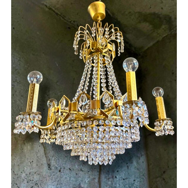 Vintage Palwa Style Chandelier, 1950s For Sale - Image 6 of 11