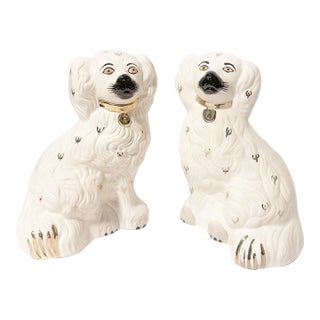 Mid 20th Century Royal Doulton Porcelain Beswick Staffordshire Dog Figurines - a Pair For Sale