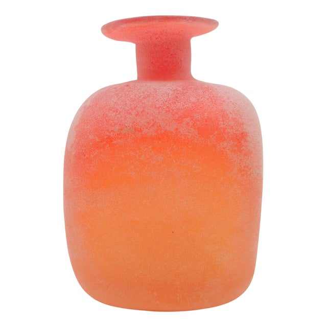 Scavo Red Glass Vase from Cenedese, Italy, 1970s For Sale