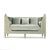 The Winni Daybed from Zentique is a French country daybed with light grey-green velvet upholstery on a distressed grey-...
