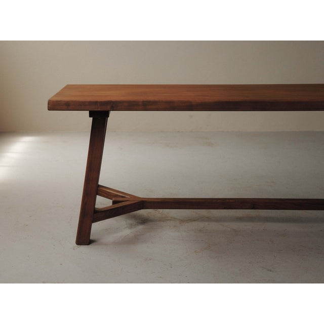 1970s Brutalist Oak Dining Table, France, 1970s For Sale - Image 5 of 18