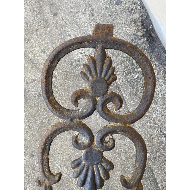 Antique Victorian Cast Iron Gate Supports Architectural Elements - A Pair For Sale - Image 12 of 12
