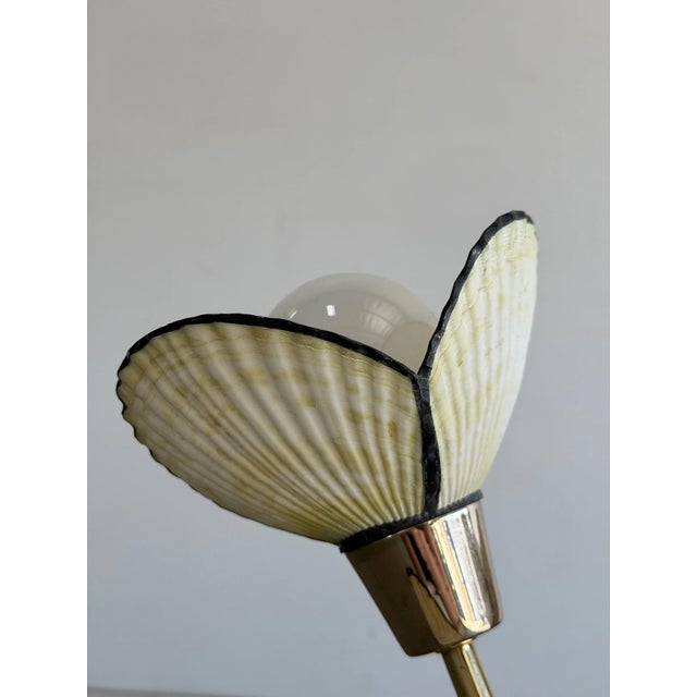 1990s Post Modern Shell & Brass Lamp For Sale - Image 10 of 12
