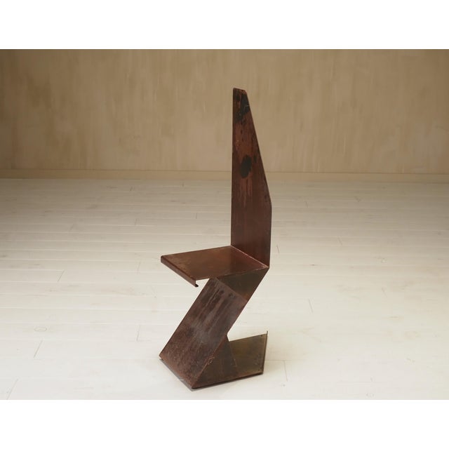1980s Postmodern Sculptural Steel Chair, Germany, 1980s For Sale - Image 5 of 15