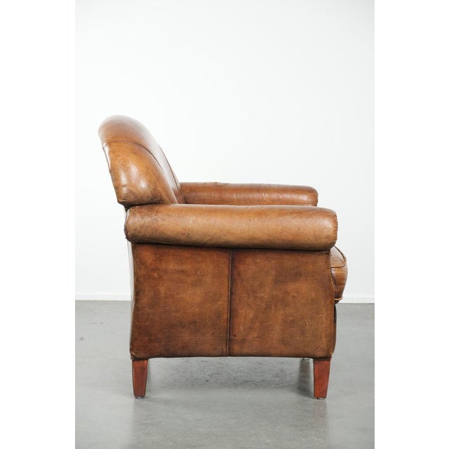 Vintage Brown Sheepskin Armchair For Sale - Image 3 of 15