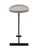 The Tobin drink table features a beautifully balanced glossy black metal base and sleek gray/beige lacquered rounded tear...