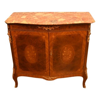 Vintage Buffet in Walnut and Marble, 1920 For Sale