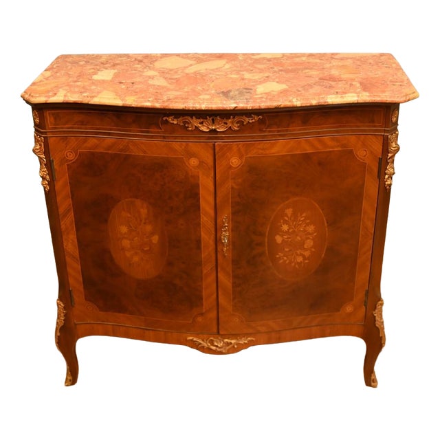 Vintage Buffet in Walnut and Marble, 1920 For Sale