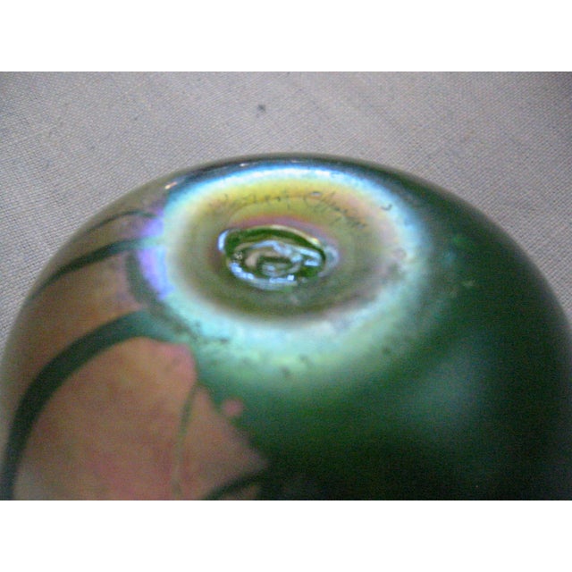 Glass Loren Chapman California Artist Abstract Expressionist Signed Glass Vase For Sale - Image 7 of 18