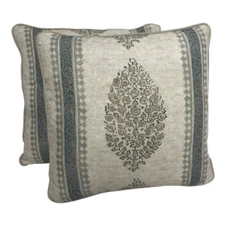 Thibaut Chappana in Grey Pillows - Pair For Sale