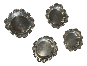 Louis XV Silver-Plated Metal Coasters, Set of 4