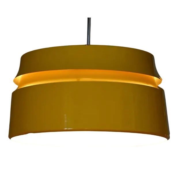 Scandinavian Yellow Ceiling Lamp, 1960s-1970s For Sale