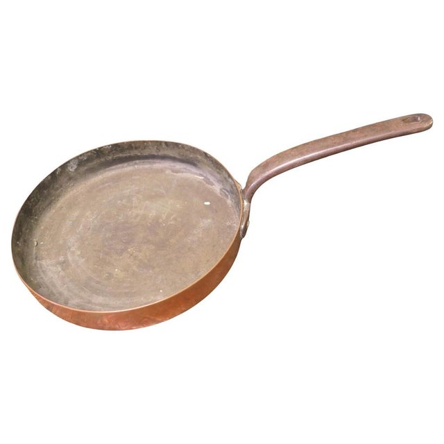 Metal Large Copper Frying Pan, 19th Century For Sale - Image 7 of 7
