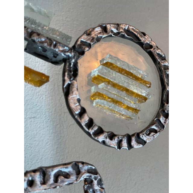 Wall Lamp in Iron and Glass from Poliarte, Italy, 1960s For Sale - Image 3 of 16
