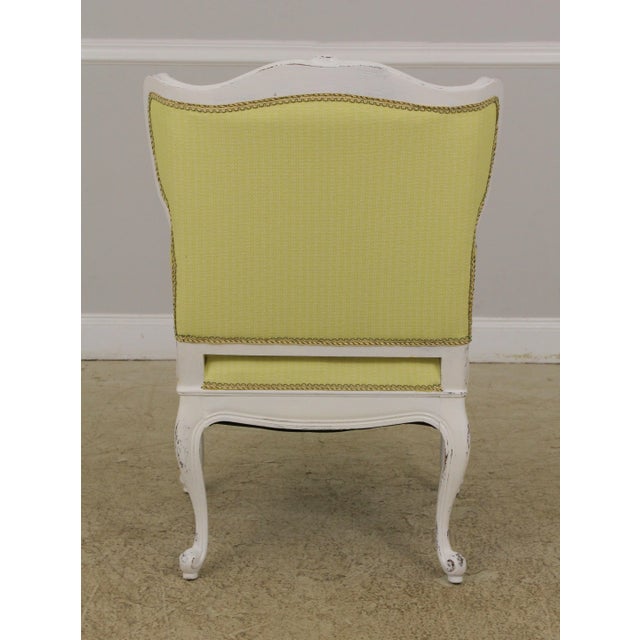 Stunning Pair Decorator Upholstered Modern French Armchairs For Sale - Image 4 of 13