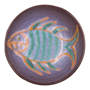 1991 Harding Black Pottery Piranha Fish Bowl