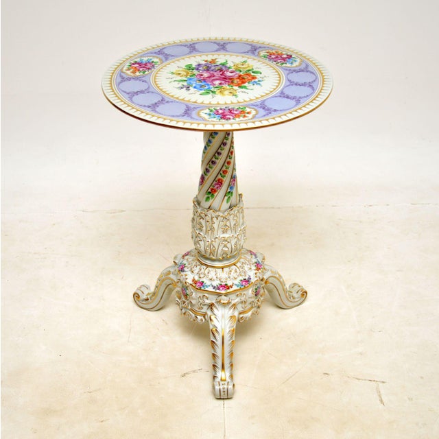 Dresden Style Porcelain Side Table, 1950s For Sale - Image 12 of 12