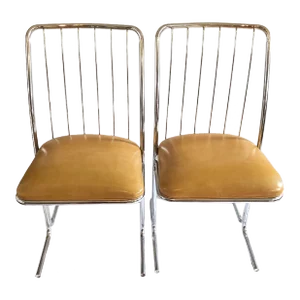 Mid-Century Modern Cantilevered Chrome Dining Chairs by Daystrom- Set of 2