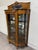 Antique Victorian Edwardian Quarter Sawn Tiger Oak Curved China Cabinet Curio For Sale - Image 4 of 10