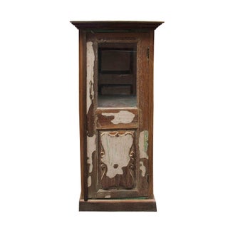 Vintage Distressed Farmhouse Cabinet For Sale