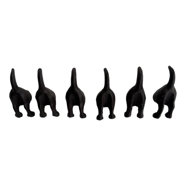 6 Vintage Cast Iron Dog Hooks For Sale